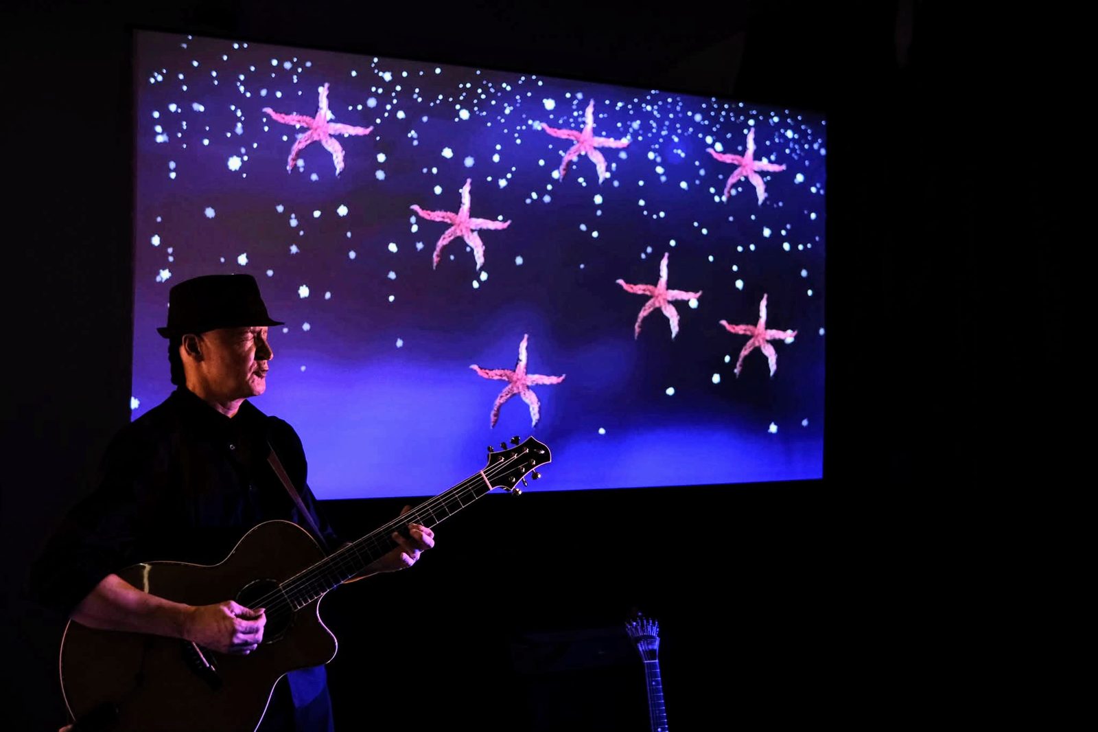 Animated imagery projected during the show
